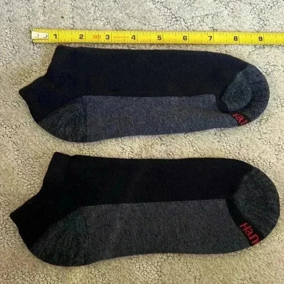 Hanes low cut max cushion black socks 8 pairs men’s NWOT - Picture 3 of 5